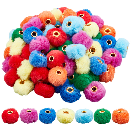 84 шт. 7 цвета имитация кроличьей шерсти европейские бусины&nbsp;FIND-PH0027-67-1