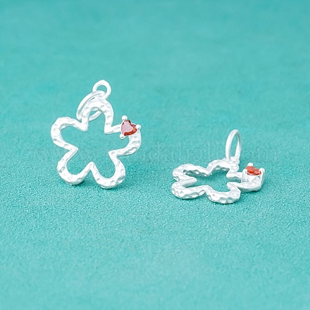 925 подвеска из стерлингового серебра с оранжево-красными кубическими цирконами STER-A048-11MS-1