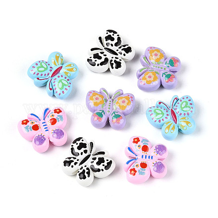 Печатные непрозрачные акриловые бусины&nbsp;MACR-N018-10-1