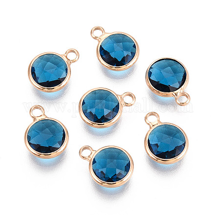 Латунь стекло подвески золотой тон&nbsp;GLAA-ZX008-24D-G-1