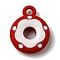 Alloy Enamel Charms, Donut Charm, Brown, 12.5x10x3mm, Hole: 1.5mm