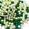 Opaque Acrylic Beads, Round, Dark Green, 7~7.5x7.5~7.8x7.5~7.8mm, Hole: 1.6mm