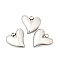 304 Stainless Steel Charms, Heart, Stainless Steel Color, 14x14x4.5mm, Hole: 1.6mm