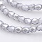 Pearl Luster Plated Glass Faceted Drum Beads Strands, Lavender, 4x4x4mm, Hole: 1mm, about 100pcs/strand, 15.7 inch
