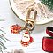 Christmas Alloy Enamel Pendant Decorations, with Alloy Swivel Clasps, for Keychain, Purse, Backpack Ornament, Golden, Santa Claus, 57mm, pendant: 19~22mm
