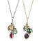 Stainless Steel and Glass Pendant Necklaces, Birthstone Necklaces, Mixed Color, 20.51 inch(52.1cm)