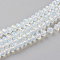 Imitation Jade Glass Beads Strands, Faceted, Rondelle, Azure, 3x2mm, Hole: 0.5mm, about 135~140pcs/strand, 32~34cm