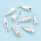 925 Sterling Silver Charms, Faceted, Teardrop, Silver, 11x3mm, Hole: 1.2~1.4mm