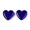 Handmade Lampwork Beads, Heart, Midnight Blue, 18.5~19.5x19.5~20x6.5~7.5mm, Hole: 1.2~1.6mm
