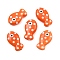 Handmade Porcelain Beads, Fish, Famille Rose Porcelain, Orange, 19x11~12x7.5~8mm, Hole: 2mm