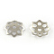 Tarnish Resistant 8-Petal Hollow Flower Smooth Surface 304 Stainless Steel Bead Caps, Stainless Steel Color, 10x1.5mm, Hole: 1.5mm