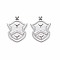 Bras Pendants, Nickel Free, Shield, Real Platinum Plated, 25x18.5x4mm, Hole: 1.8mm