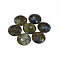 Natural Labradorite Cabochons, Half Round, Faceted, 16x5.5mm