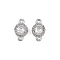 304 Stainless Steel Pave Clear Cubic Zirconia Flat Round Links Connector Charms, Stainless Steel Color, 8.5x5x3mm, Hole: 0.8mm