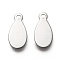 Non-Tarnish 201 Stainless Steel Chain Extender Drop, Stamping Blank Tag, Teardrop, Stainless Steel Color, 12x6x0.5mm, Hole: 1.4mm
