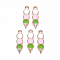 Alloy Enamel Pendants, Japanese Dango, Light Gold, White, 22x6x1.5mm, Hole: 1.6mm