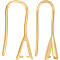 30Pcs Rack Plating Brass Earring Hooks, Ear Wire with Pinch Bails, Lead Free & Cadmium Free, Real 24K Gold Plated, 21x2.5mm, 24 Gauge, Pin: 0.5mm and 1mm