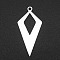 Tarnish Resistant 201 Stainless Steel Open Back Bezel Pendants, For DIY UV Resin, Epoxy Resin, Pressed Flower Jewelry, Rhombus, Laser Cut, Stainless Steel Color, 30x14.5x1mm, Hole: 1.6mm