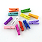 Dyed Wooden Craft Pegs Clips, Mixed Color, 35x7x10mm