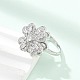 Вращающиеся открытые манжеты-кольца для женщин с клевером&nbsp;LS-RJEW-R007-02P-2