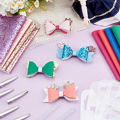 Наборы для самостоятельного изготовления заколок для волос из железной кожи аллигатора&nbsp;DIY-PH0030-75