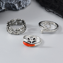 Наборы колец из цинкового сплава в готическом стиле для женщин&nbsp;PL8375