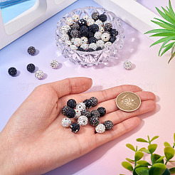 100 шт. 5 вида бусин из полимерной глины со стразами&nbsp;RB-TA0001-22A