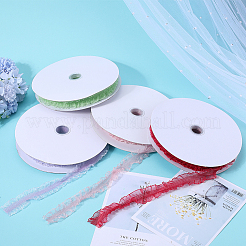 20 ярд нейлоновой эластичной кружевной отделки с оборками&nbsp;EW-WH0018-03B