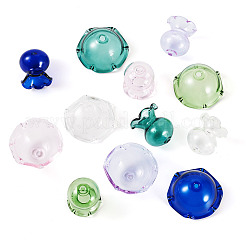 6 комплект двухцветных прозрачных стеклянных колпачков для бусин&nbsp;GLAA-BY0001-06