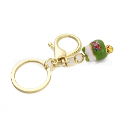 Фарфоровый брелок с кулоном кота удачи&nbsp;KEYC-G064-02G