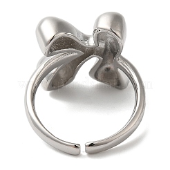 Латунное открытое кольцо-манжета для женщин с инициалами RJEW-N046-02K-P