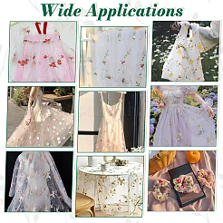 Полиэстер кружевная ткань с цветочным узором&nbsp;DIY-WH0061-021C