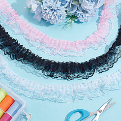 Отделка плиссированным кружевом длиной 20 м из полиэстера&nbsp;OCOR-HY0001-20C