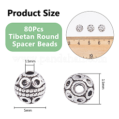80 шт. бусины из сплава в тибетском стиле&nbsp;FIND-DC0005-34