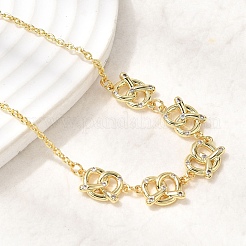 Подвеска-узел из латуни с микропаве и прозрачными кубическими циркониями.&nbsp;NJEW-B157-08G-01