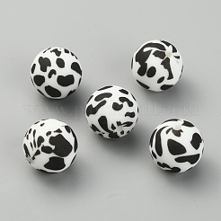 Силиконовые бусины с леопардовым принтом&nbsp;LS-SIL-TAC0003-06C