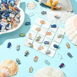 100шт гальванические прозрачные стеклянные бусины&nbsp;EGLA-YW0005-28A