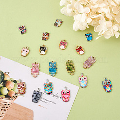 Кулоны с эмалью из платины и позолоченного сплава&nbsp;ENAM-BT0001-07