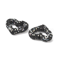 Бусины из полимерной глины в форме сердца со стразами&nbsp;CLAY-NH0001-09B-04