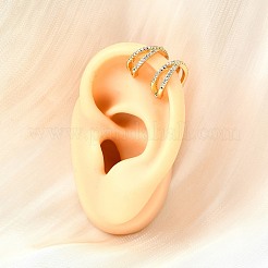 Латунные серьги-манжеты из прозрачного кубического циркония&nbsp;EJEW-F370-26G