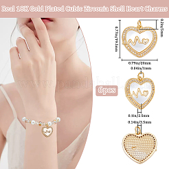 6 шт. Латунные подвески с микропаве&nbsp;KK-BBC0016-05