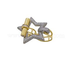 Браслеты из латуни с прозрачным кубическим цирконием в микропаве&nbsp;FS-WG1622F-02