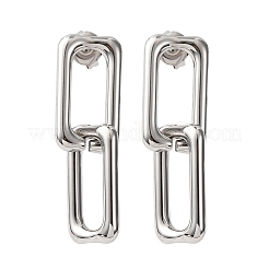 Серьги-гвоздики прямоугольной формы из нержавеющей стали 304&nbsp;EJEW-Z135-01P