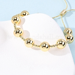 Латунные круглые бусины слайдер браслеты для женщин&nbsp;LS-BJEW-D357-06A-G