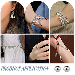 300 шт. латунные круглые бусины-разделители&nbsp;KK-PH0013-74