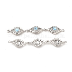 Шармы-соединители из латуни с микропаве из прозрачного кубического циркония&nbsp;KK-E068-VB395-2