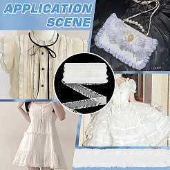 10 м поликоттоновая эластичная плиссированная кружевная лента&nbsp;OCOR-FG0002-62A-02