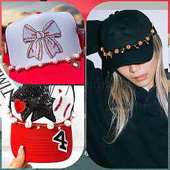 5 шт. 5 стиля латунных цепей и акриловая звеньевая цепь для бейсболки&nbsp;HJEW-SC0002-32