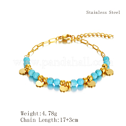 Плоские круглые браслеты из нержавеющей стали с подвесками&nbsp;KM5058-2