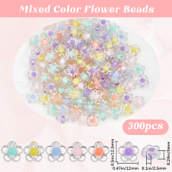 300 шт. Прозрачные акриловые бусины&nbsp;TACR-SP0001-04